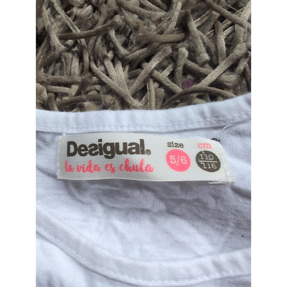 DESIGUAL Girls' Sailor Stripe Summer Dress Sequin Anchor Size 5-6 - Picture 7 of 15